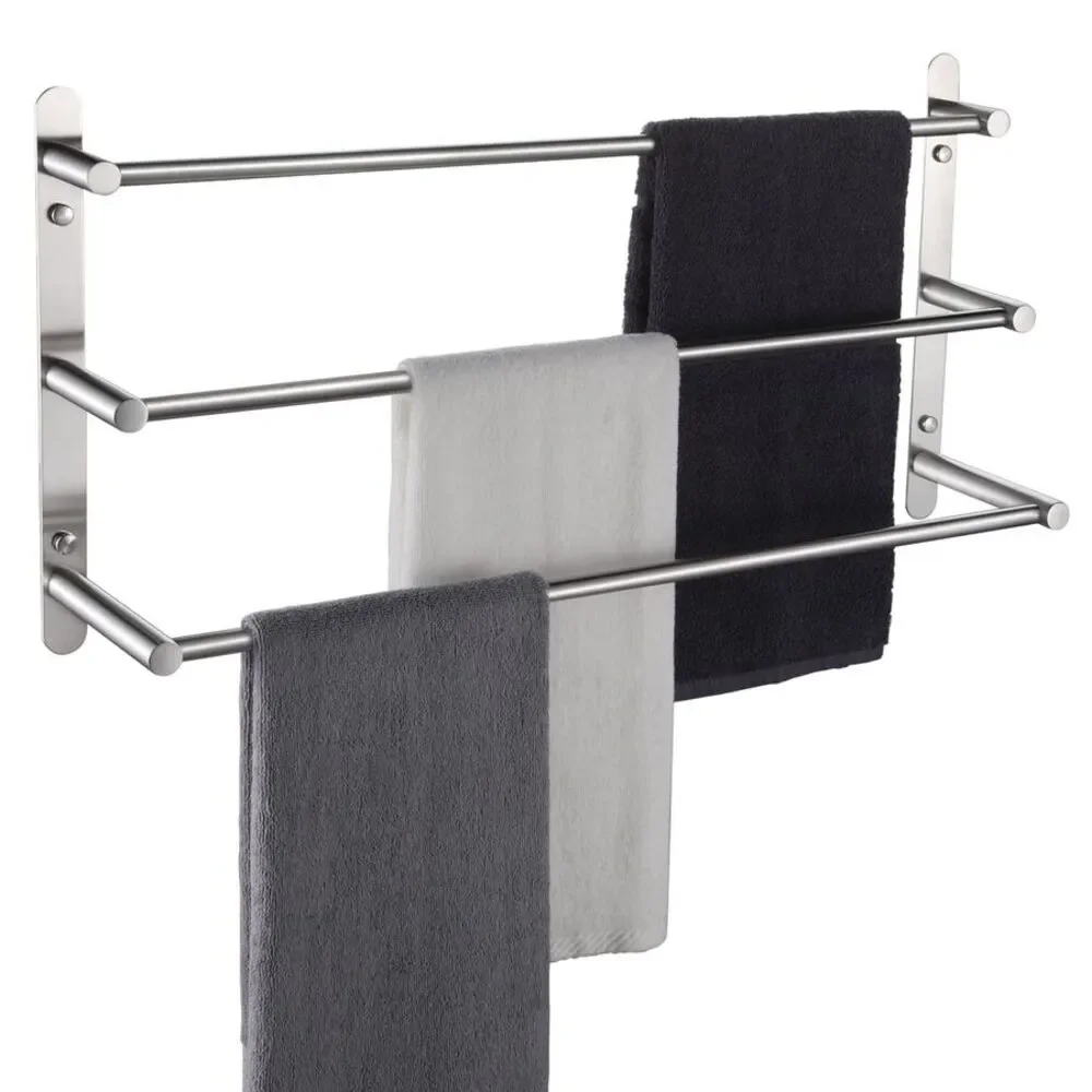 3-Tiers Ladder Bath Towel Rack Wall Mount Stainless Steel  Brushed Nickel 24